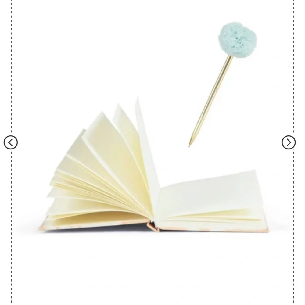 5”x7” Daisy Print Notebook and Pen Set with Pom Pom | Garven Hard Cover, 160 Pgs